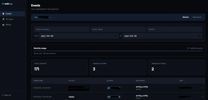 Auditledge screenshot 3