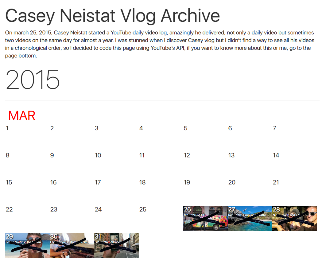 Casey Neistat Vlog Archive
