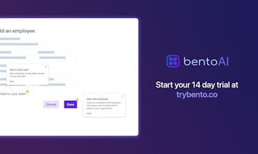 Plataforma Bento: simplifique el proceso de desarrollo de productos con una experiencia de usuario intuitiva y guías de usuario basadas en inteligencia artificial.