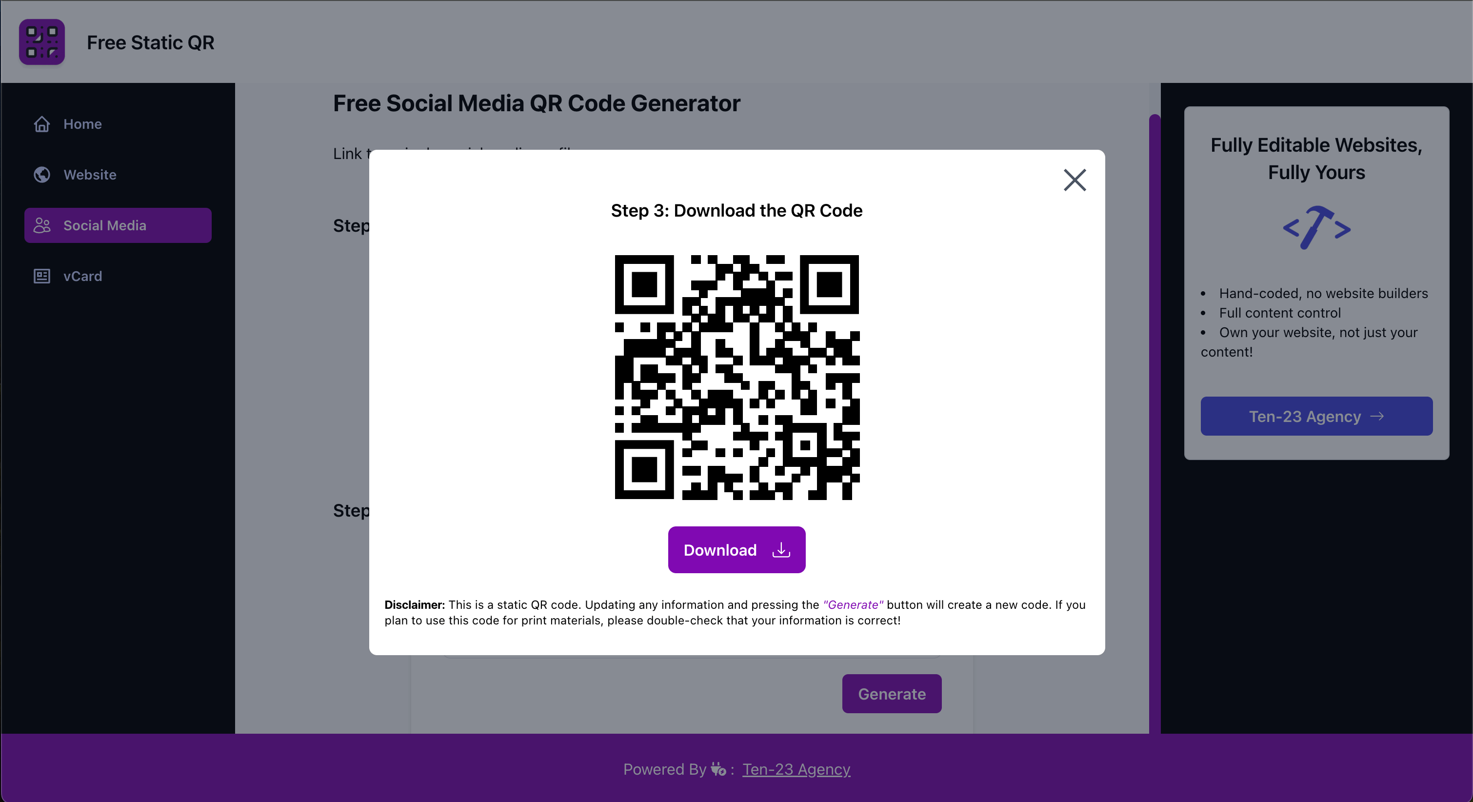 Media QR statik percuma - Penjana kod QR yang sebenarnya percuma 4