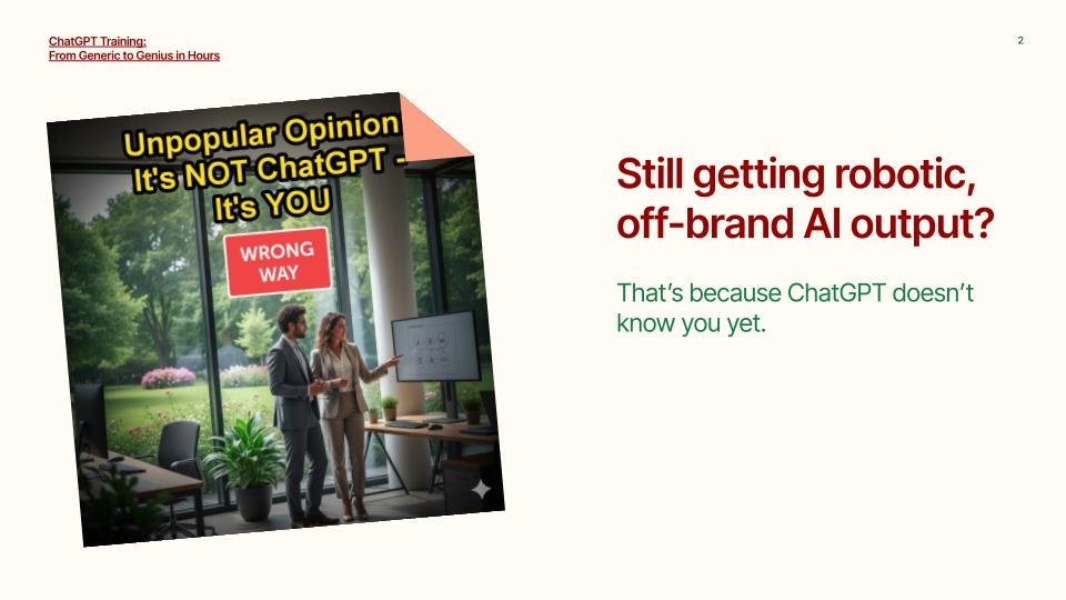 ChatGPT Training: From Generic to Genius gallery image