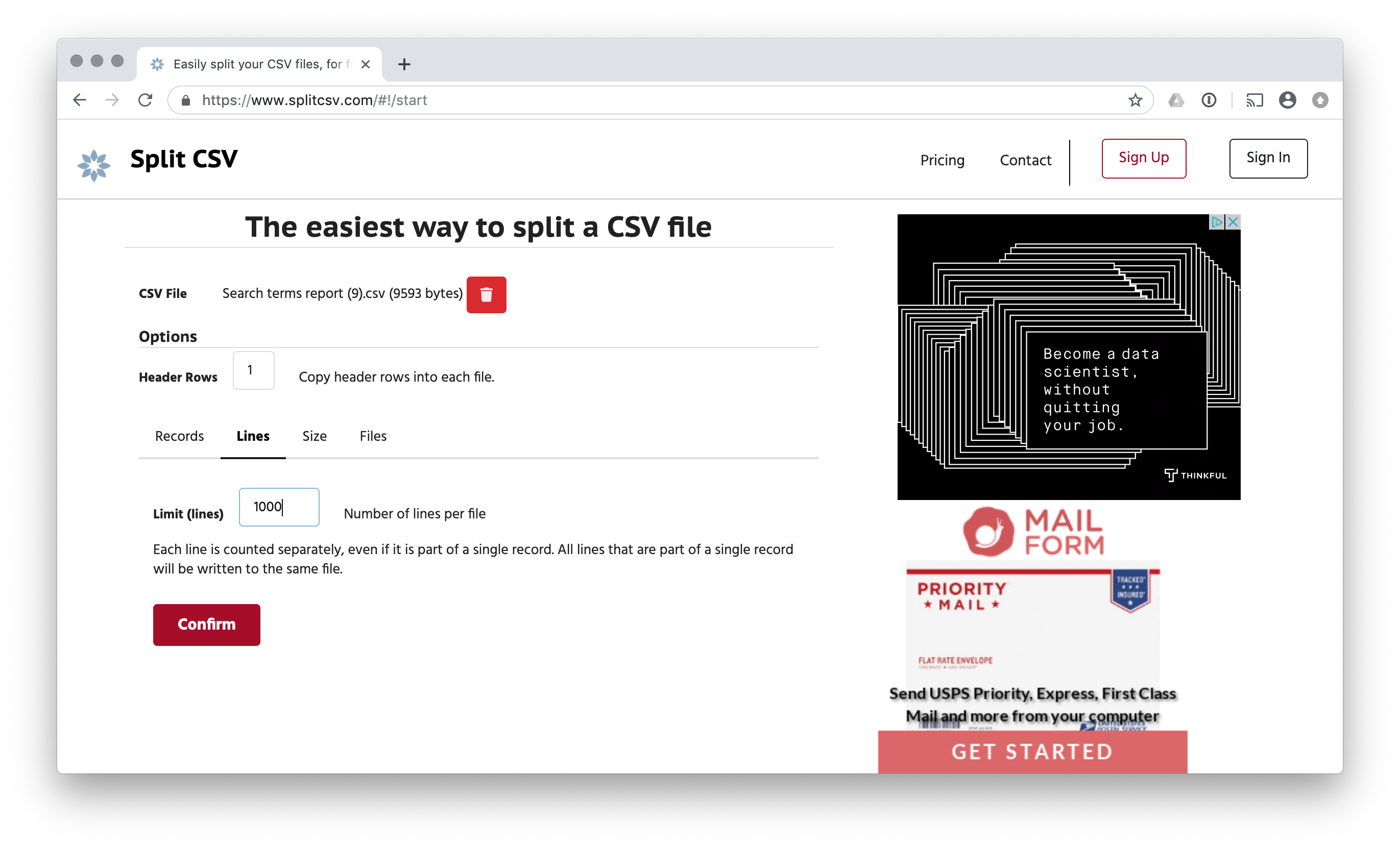 Split CSV gallery image