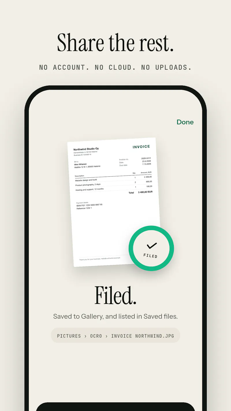 Ocro: Scan, Hide, Share  screenshot 4