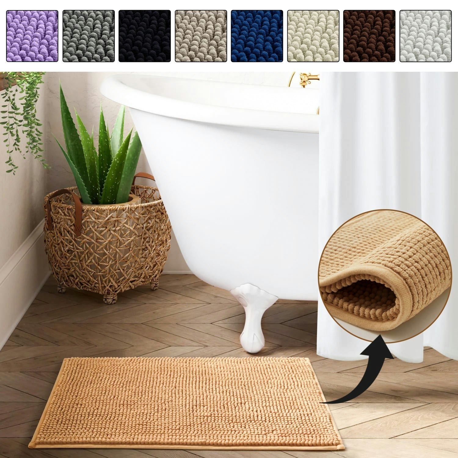 Non Slip Bath Mat Soft Chenille gallery image