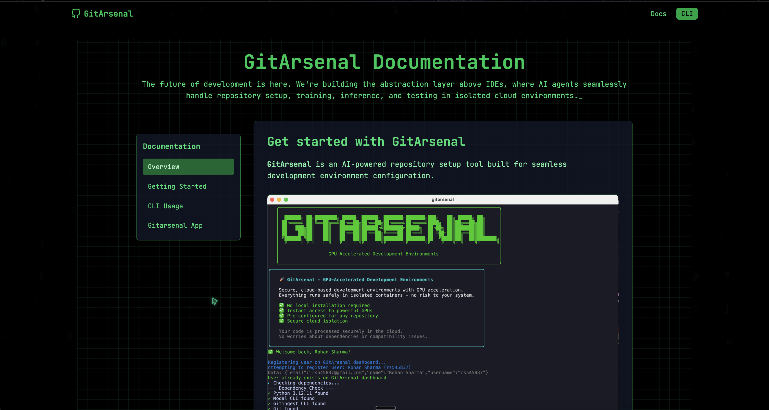 Gitarsenal - Git klonundan bir komutta koda çalıştırmaya kadar medya 2