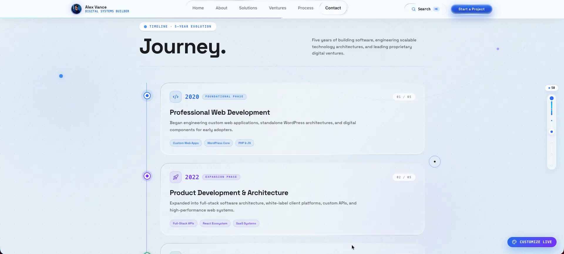 Liquid Glass Portfolio for Tech Founders gallery image