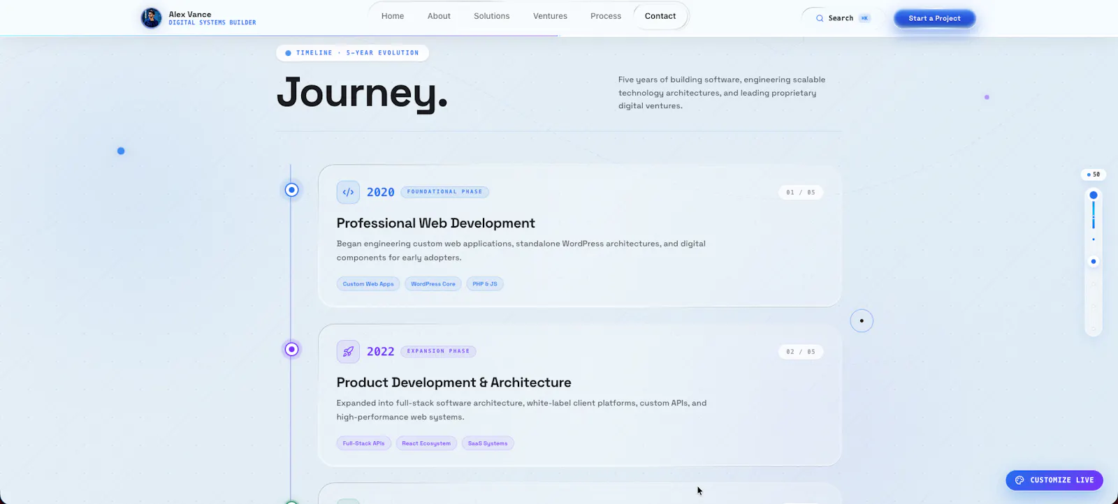 Liquid Glass Portfolio for Tech Founders screenshot 10