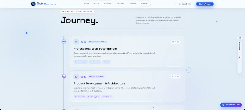 Liquid Glass Portfolio for Tech Founders screenshot 10