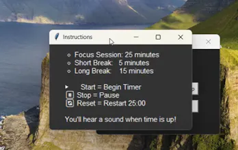 Pomodoro Timer Windows Application gallery image