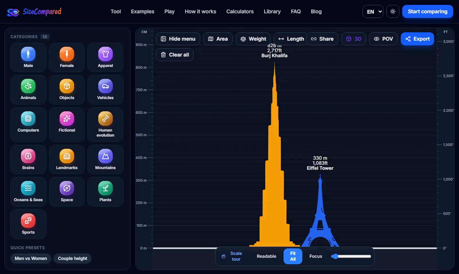 SizeCompared screenshot 3