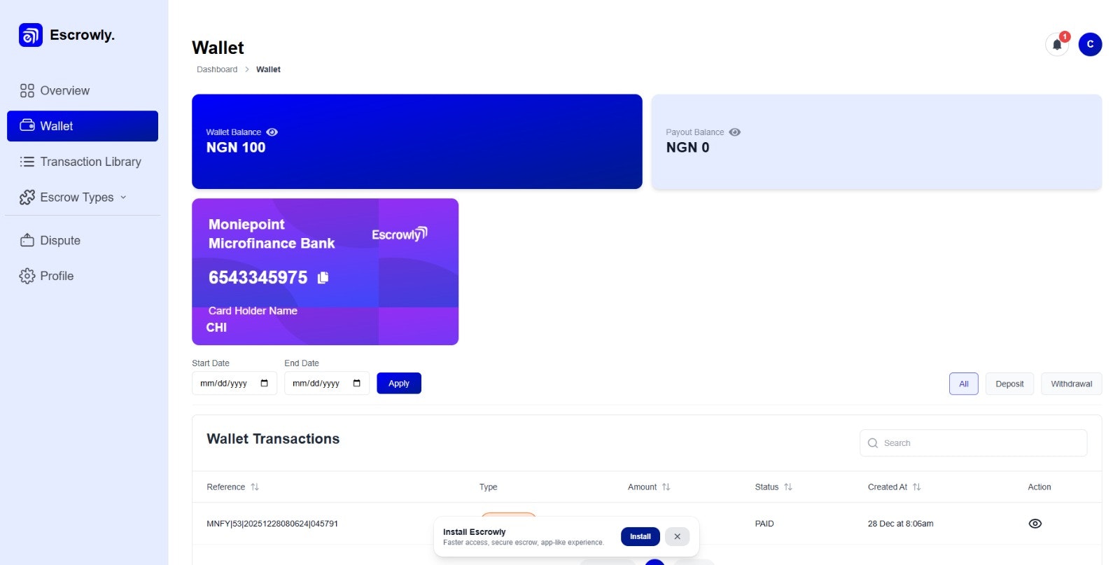 Escrowly - Screenshot 3 showing product features and functionality