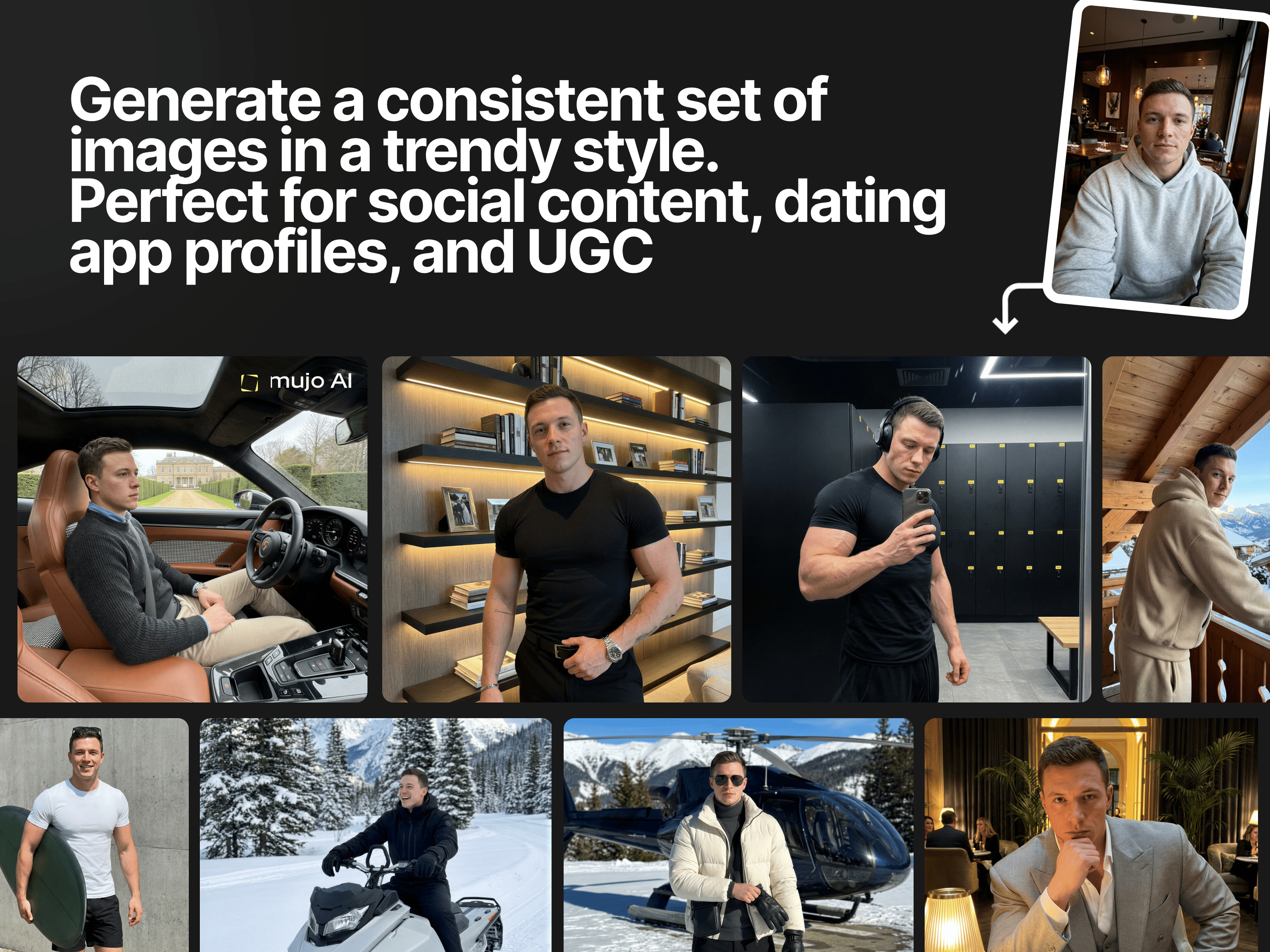 Mujo AI Photoshoot - Screenshot 3 showing product features and functionality