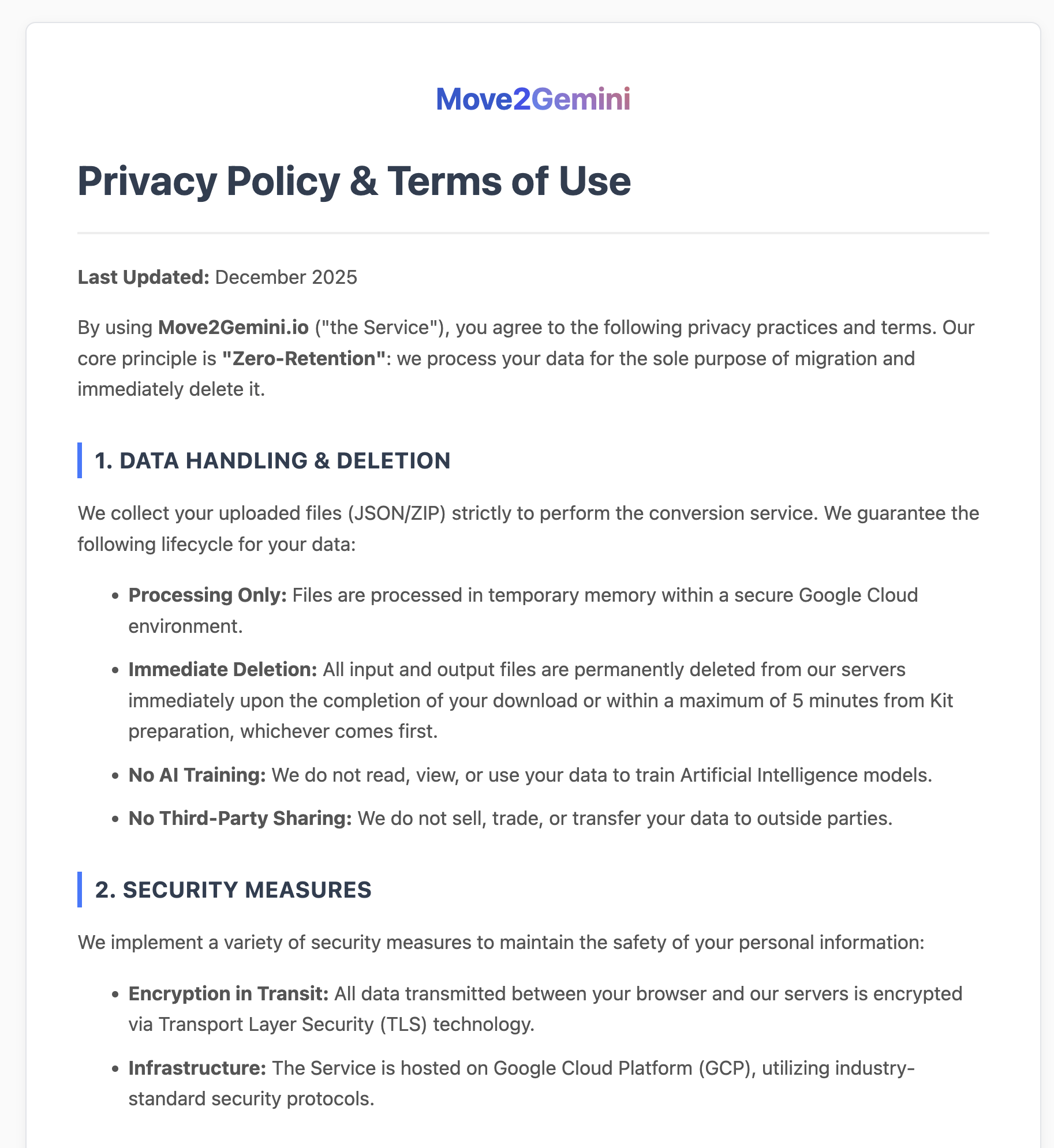 Move2Gemini - Screenshot 3 showing product features and functionality