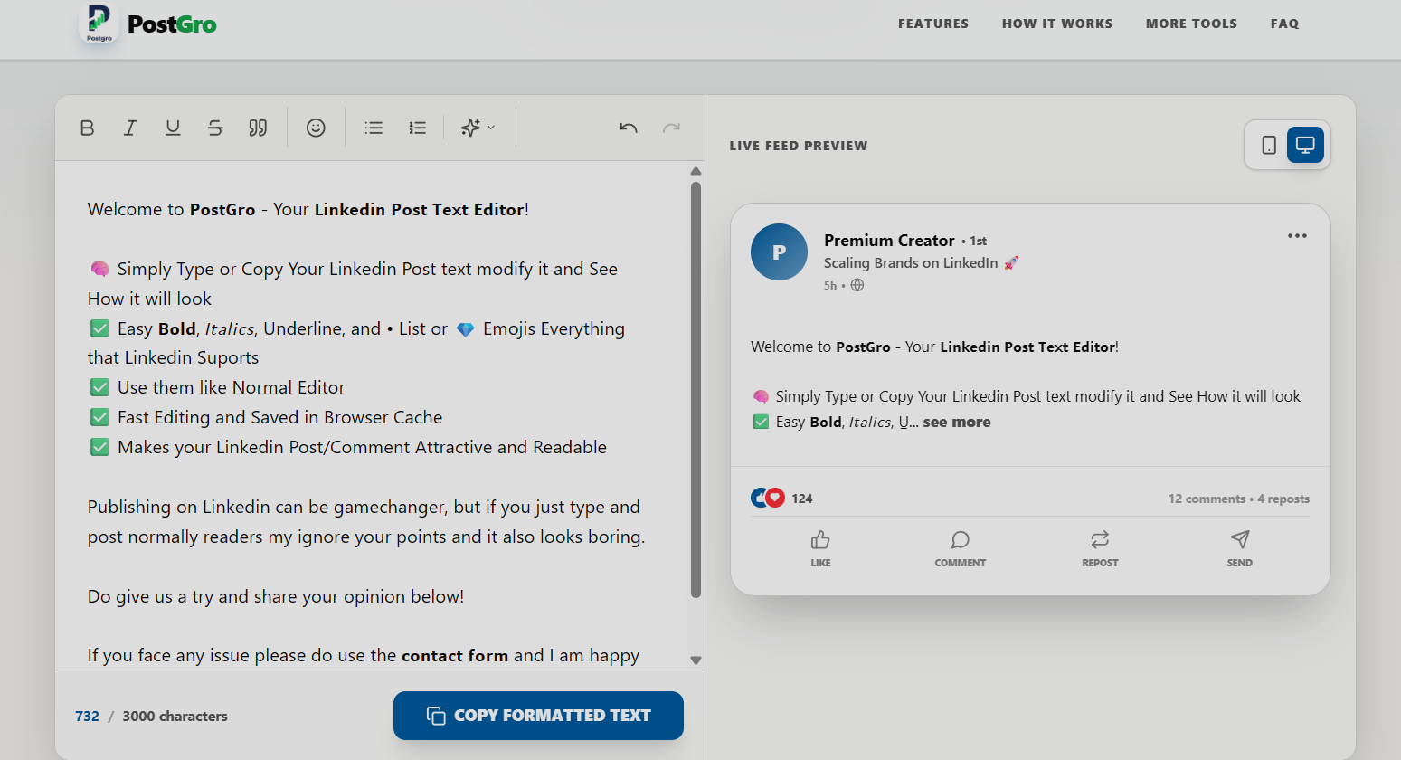 Postgro - Main product screenshot demonstrating key features and user interface