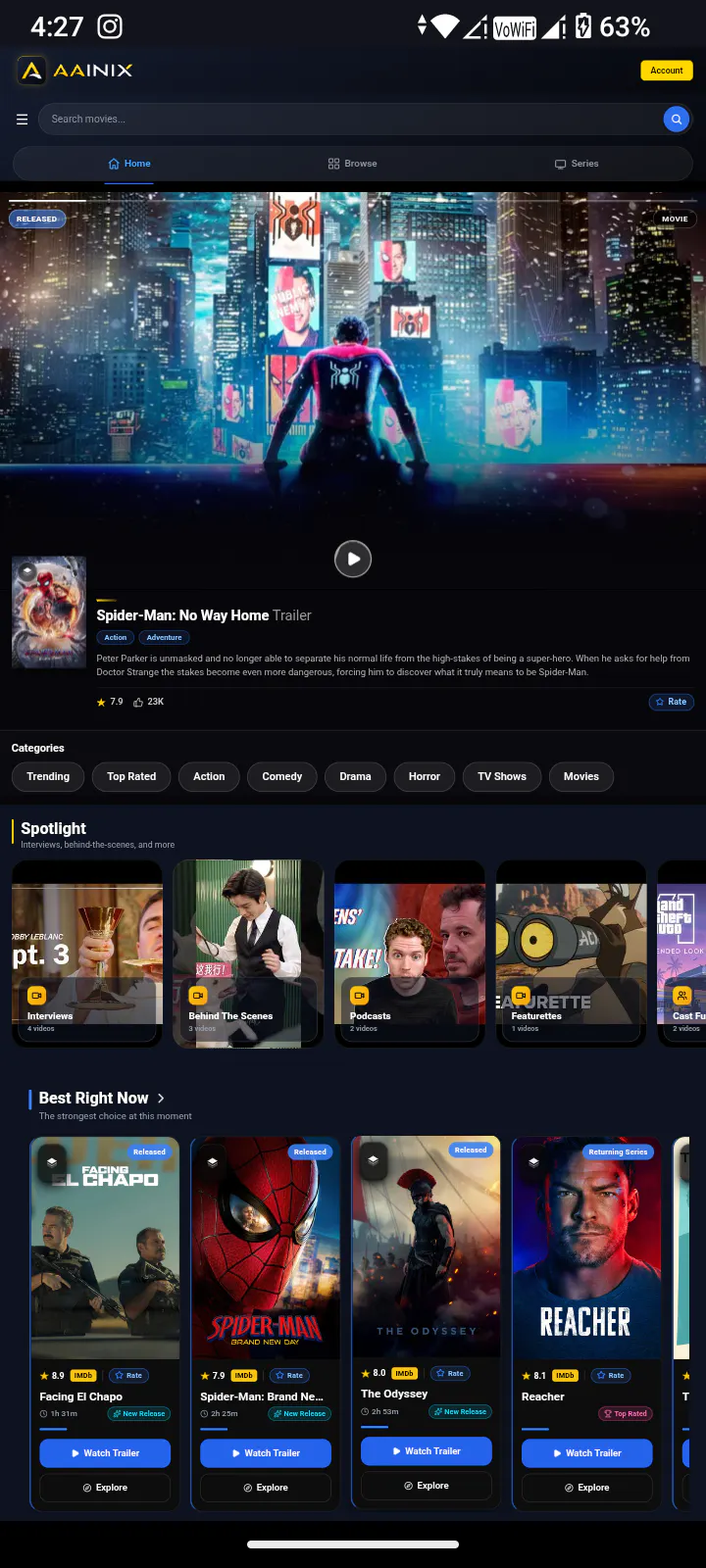 Aainix screenshot