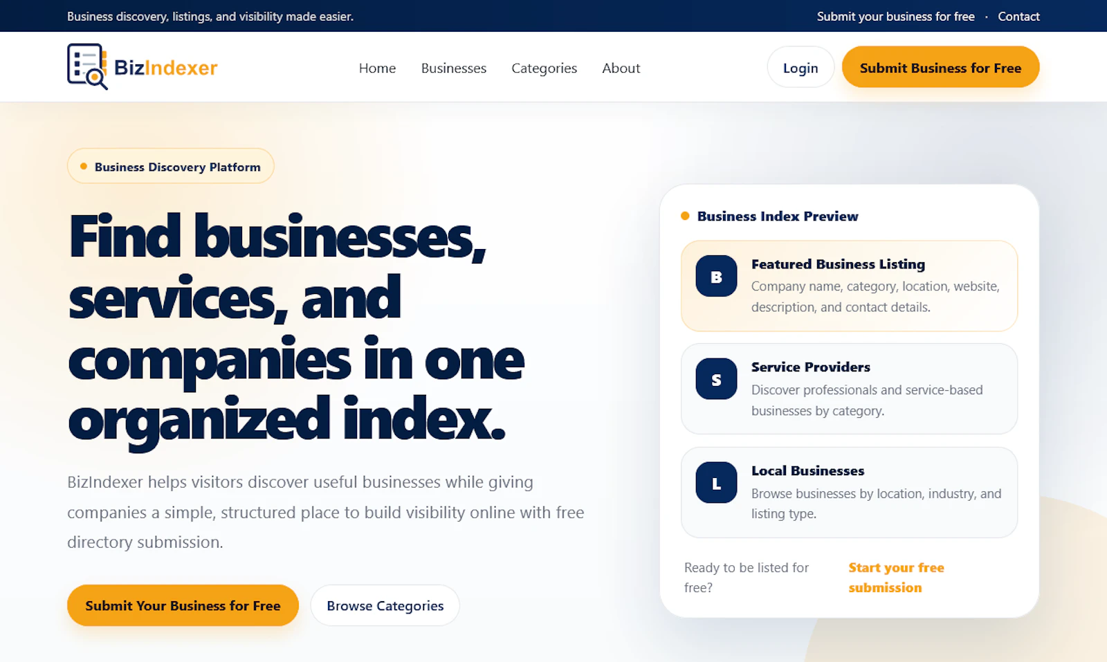 BizIndexer screenshot 1