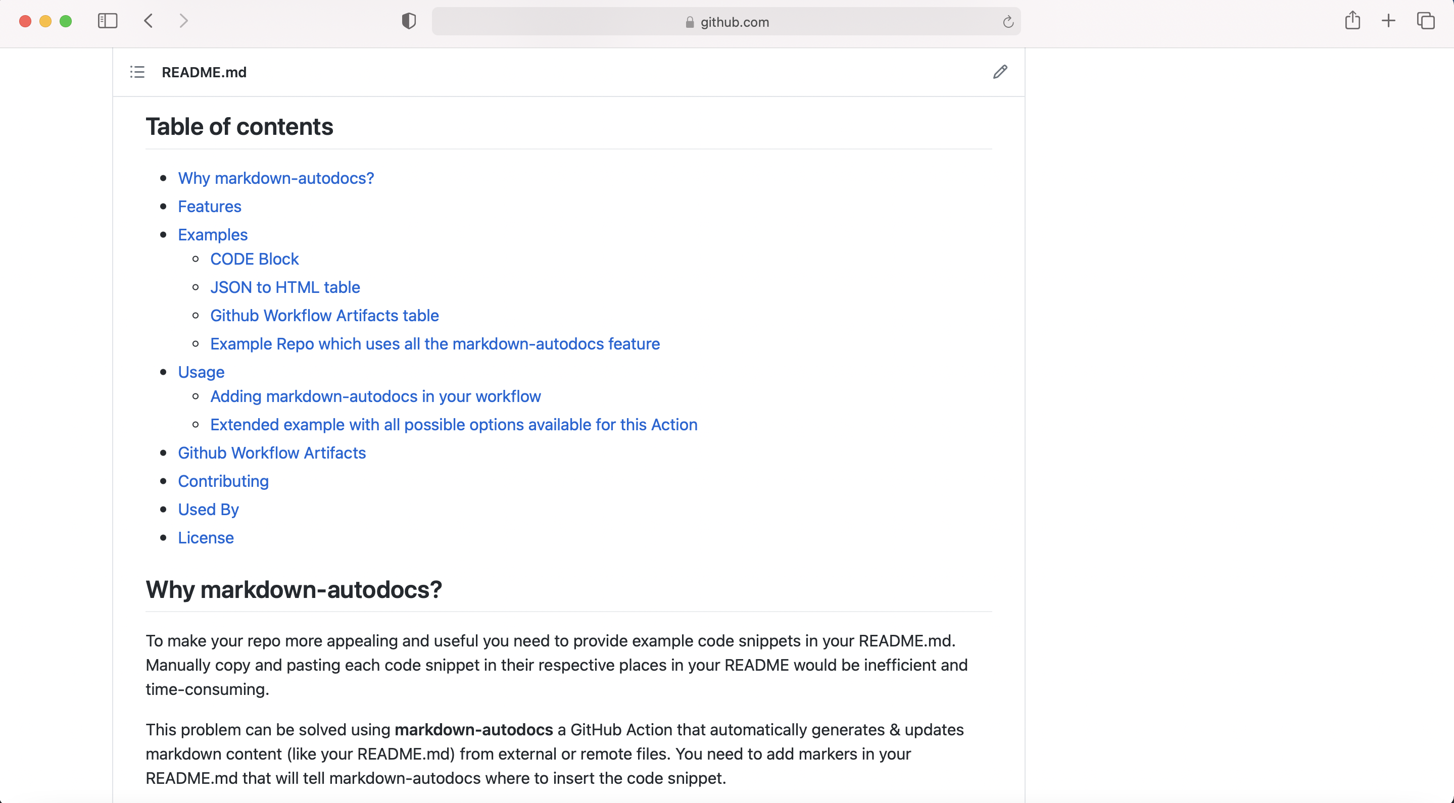 Github Markdown automation gallery image