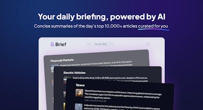 AI技术分析和整理成千上万的文章，为Brief应用提供个性化新闻。