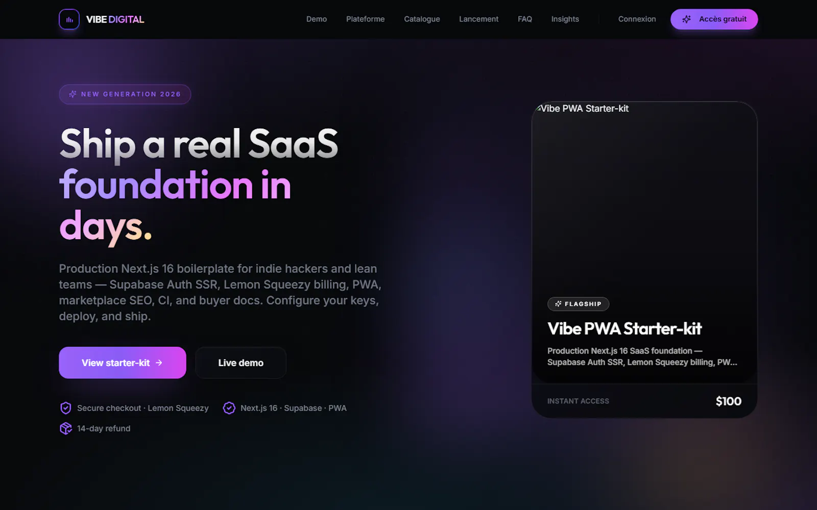 Vibe PWA Starter-kit screenshot 2