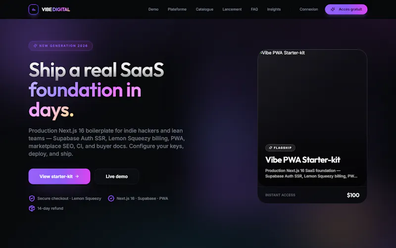 Vibe PWA Starter-kit screenshot 2