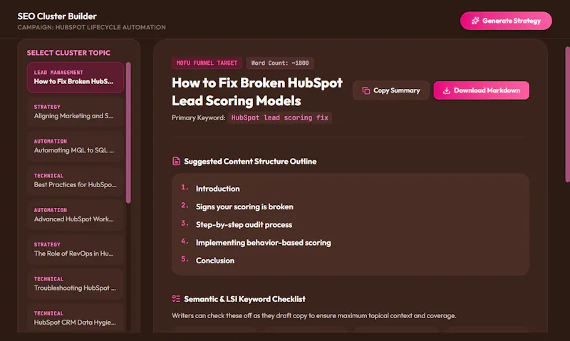 AI SEO Cluster Builder screenshot 3