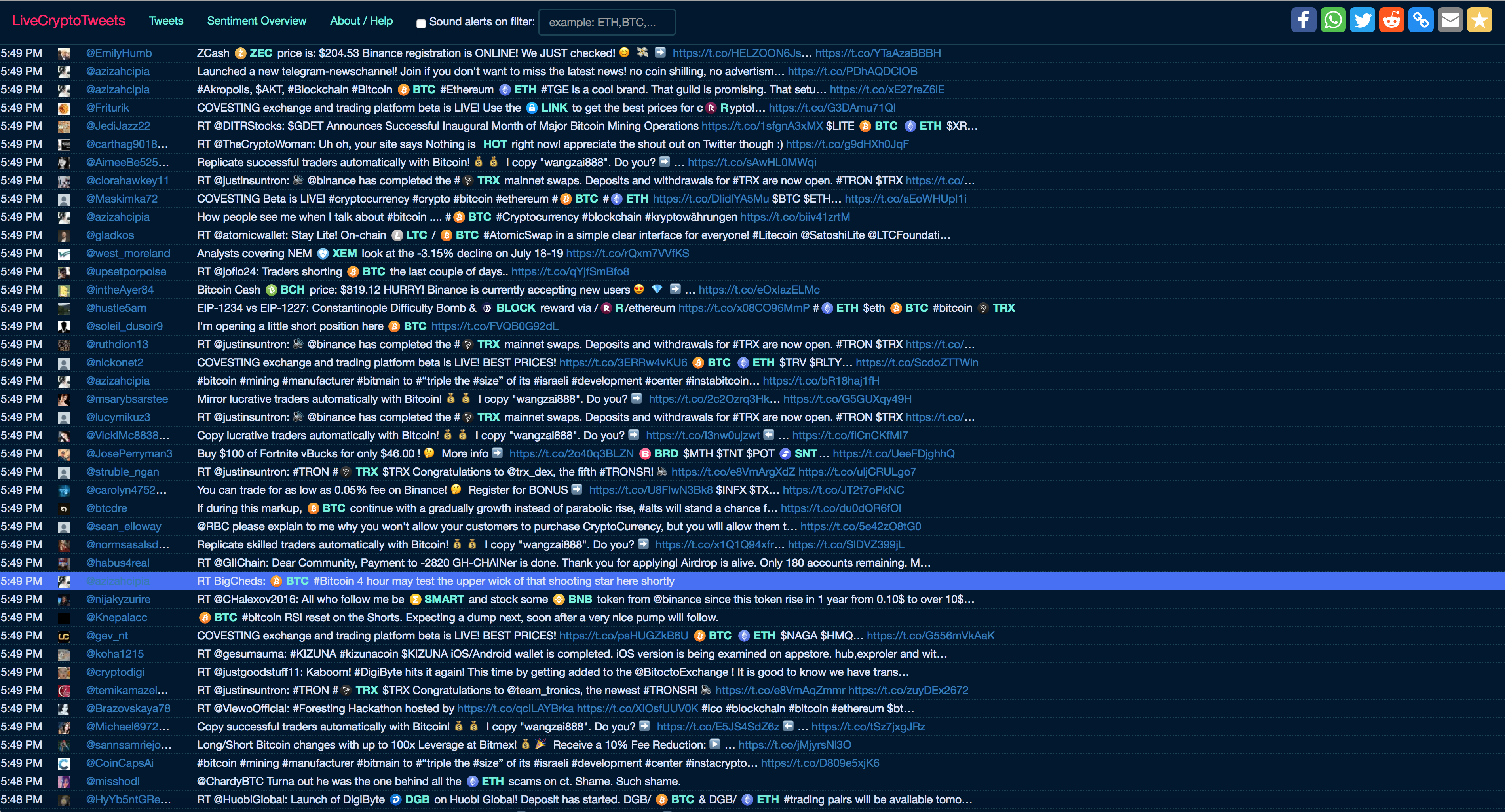 Live Crypto Tweets gallery image