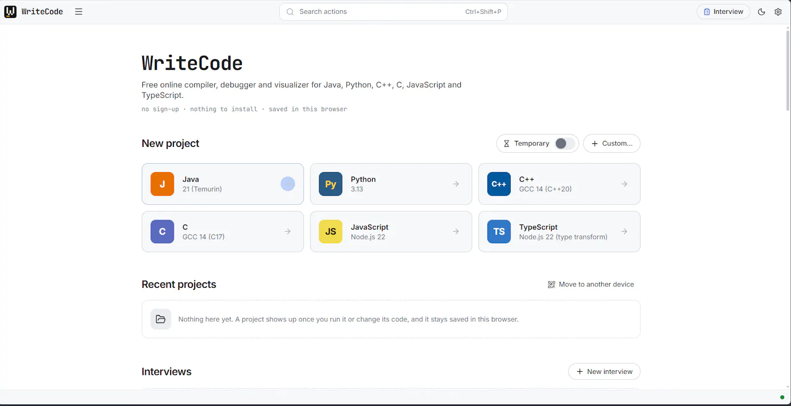 WriteCode screenshot 1