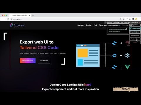 startuptile Excompt-Effortlessly export web UI components into TailwindCSS code