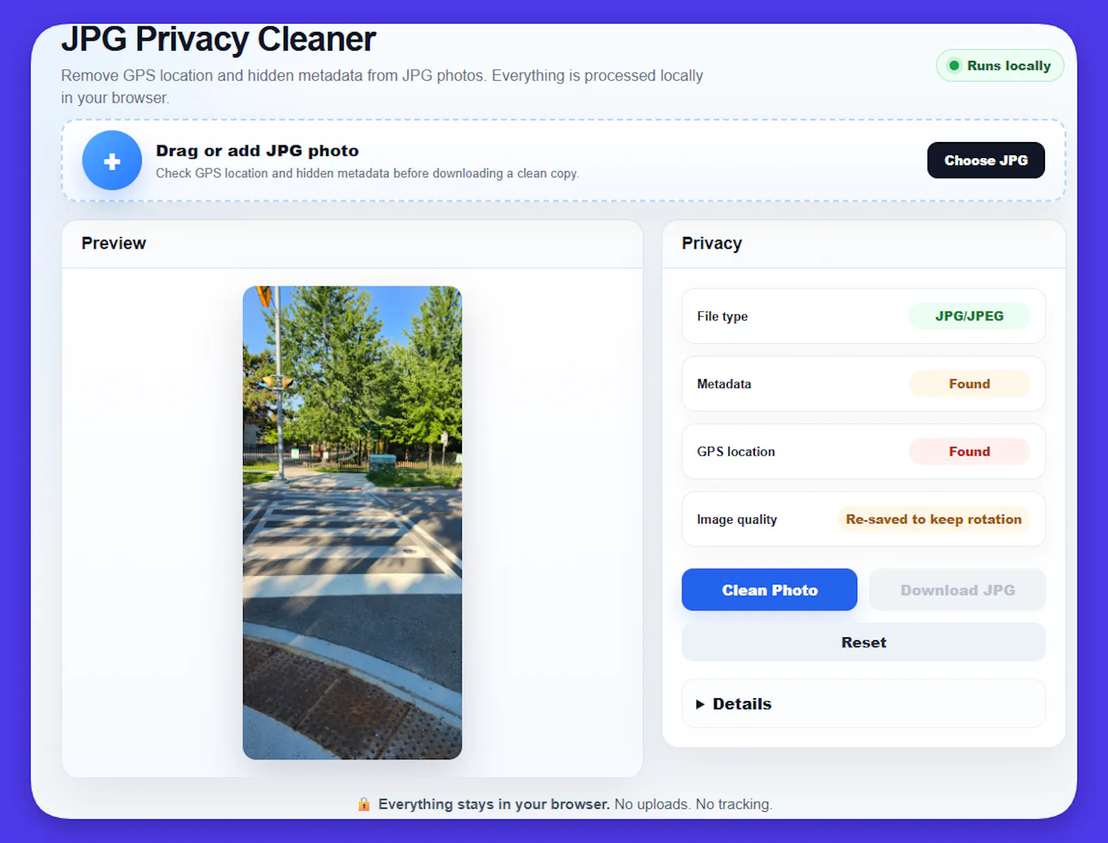 JPG Privacy Cleaner screenshot 2