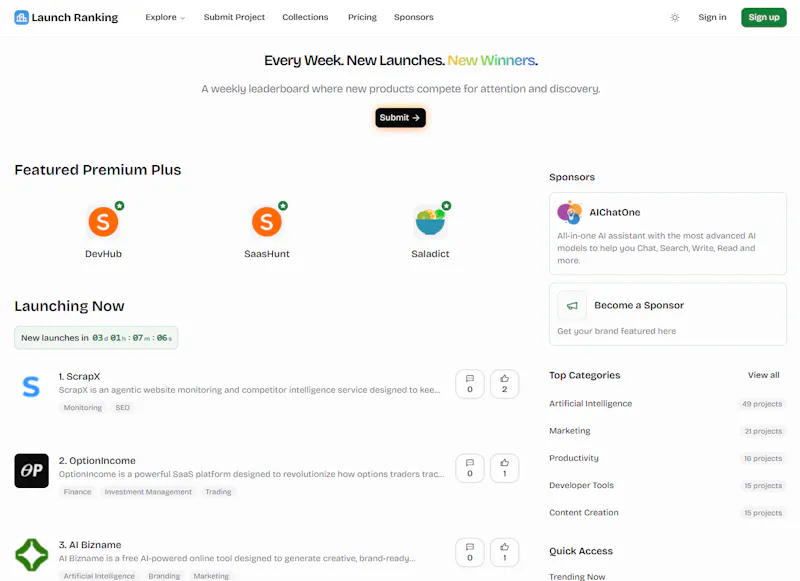 Launch Ranking screenshot 1