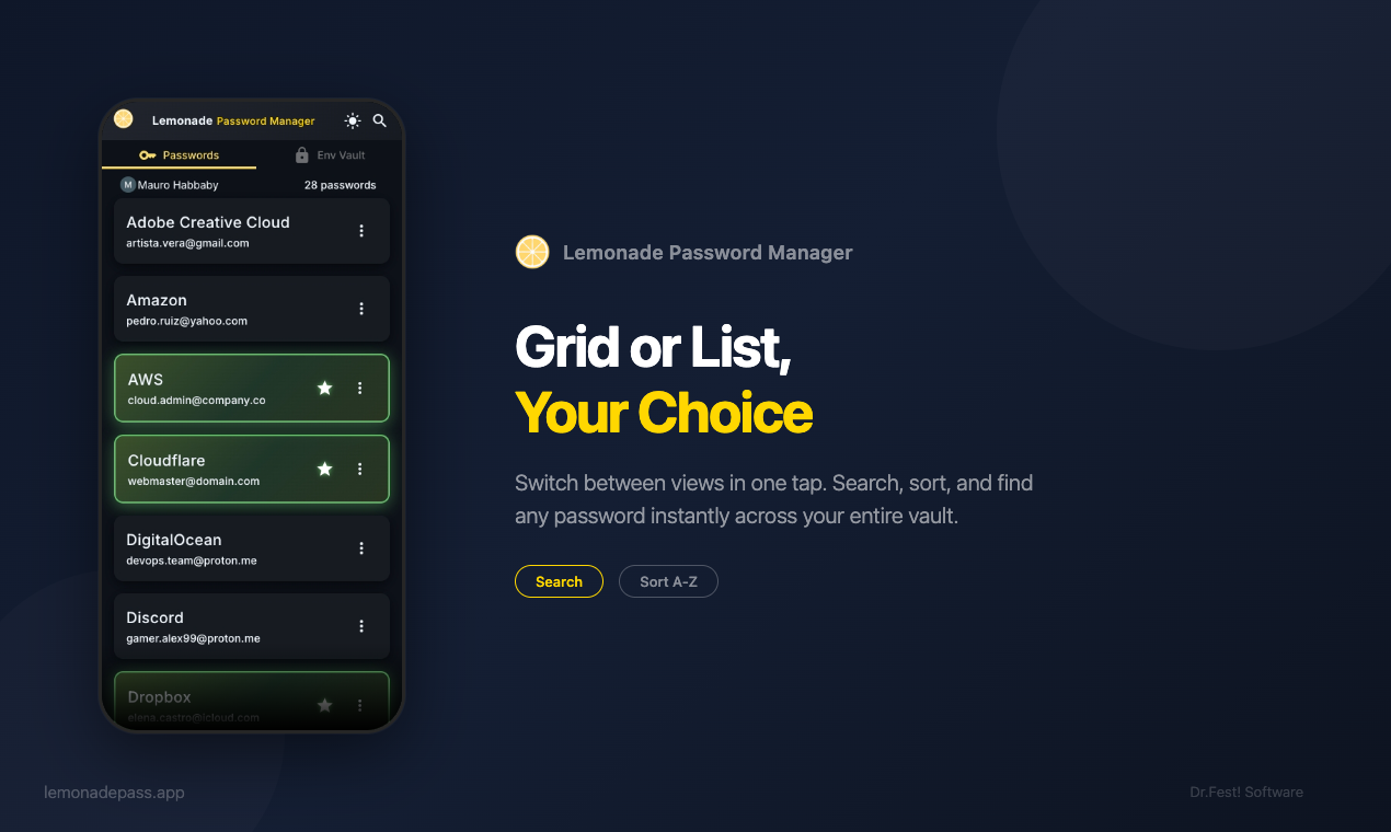 Lemonade Password Manager gallery image
