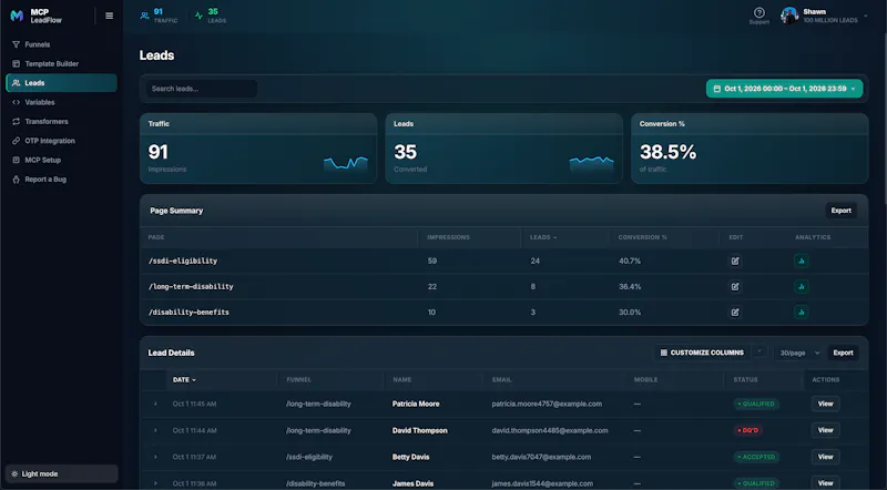 MCP LeadFlow screenshot 2