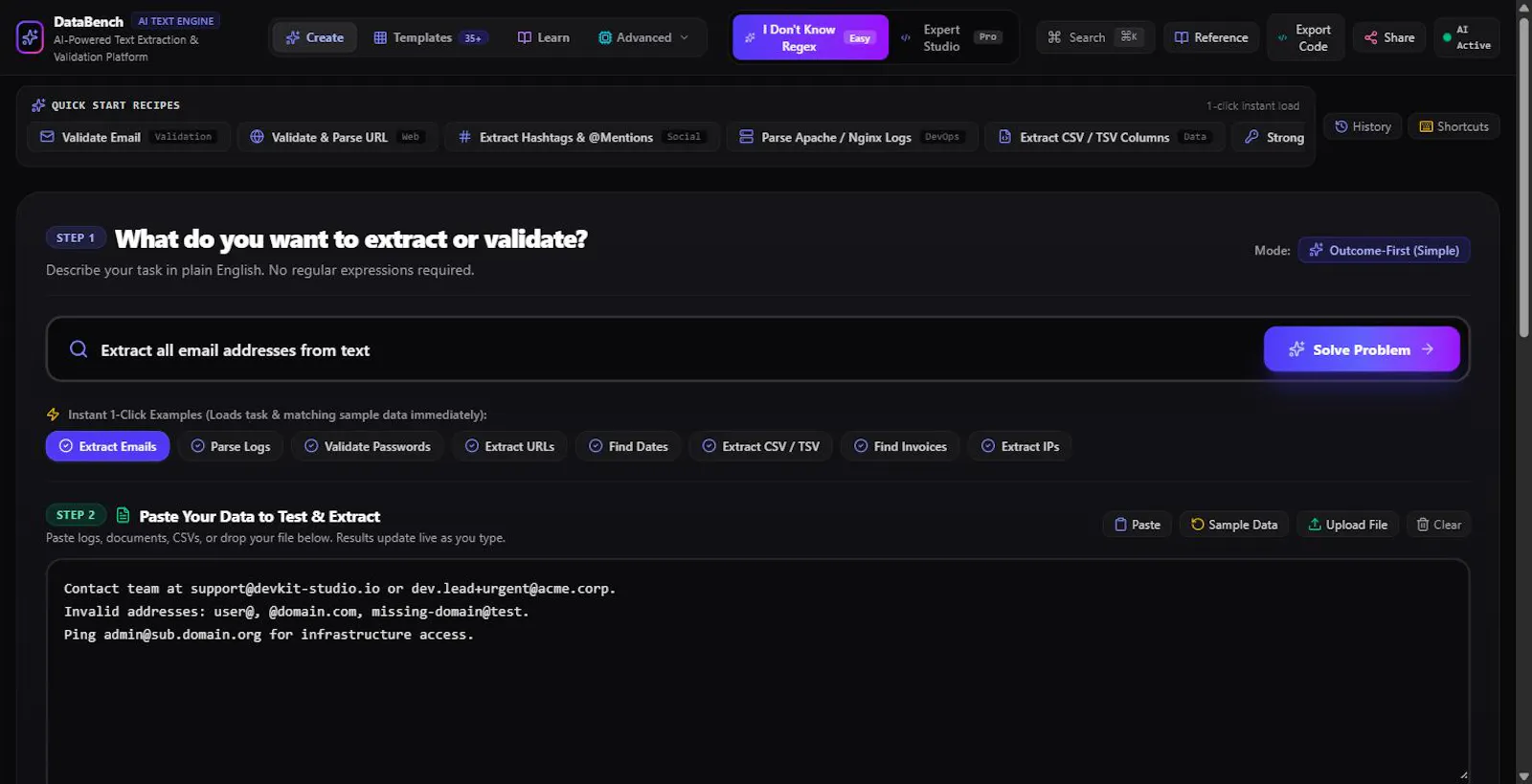 DataBench screenshot 1