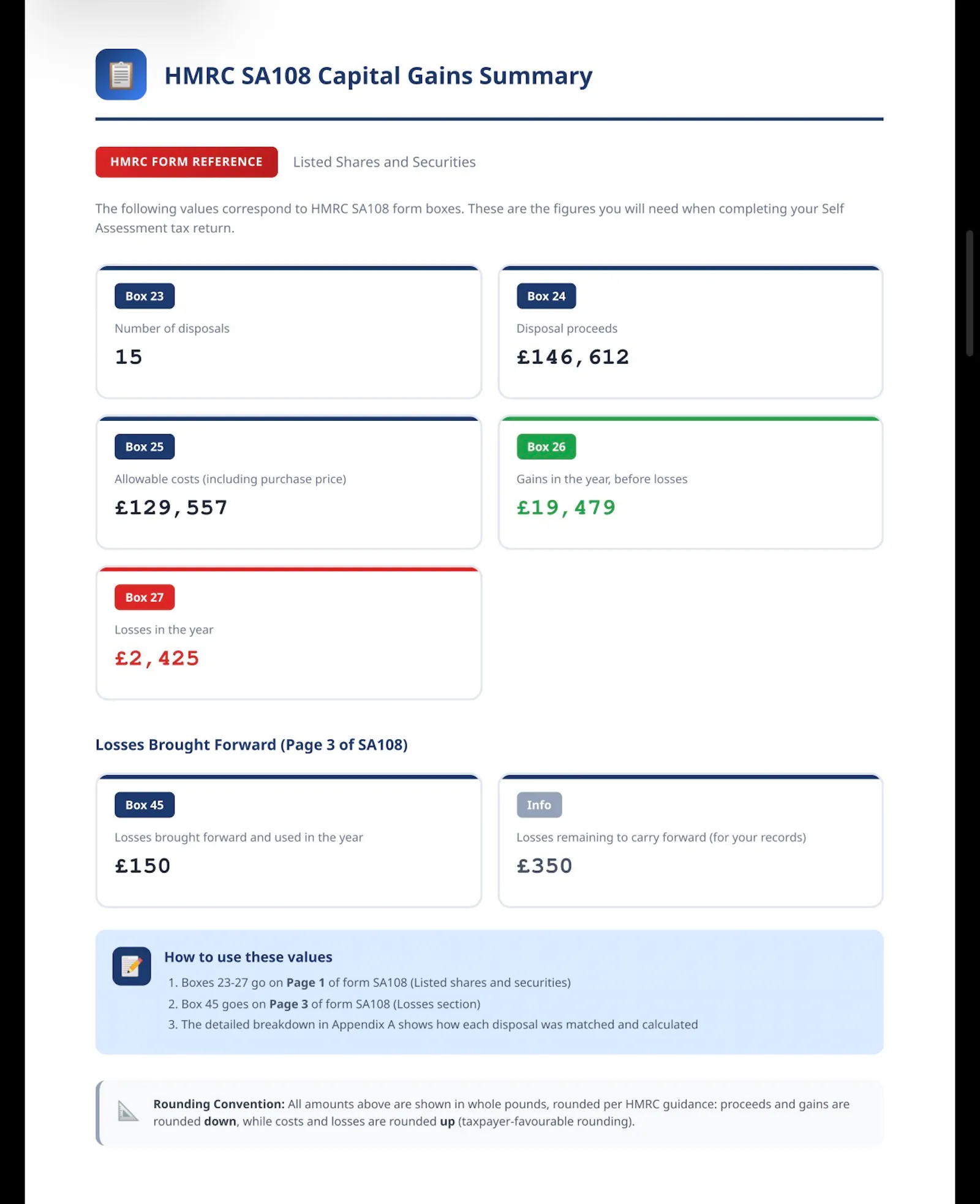 PrompTax - Stocks and Options CGT tool screenshot 3