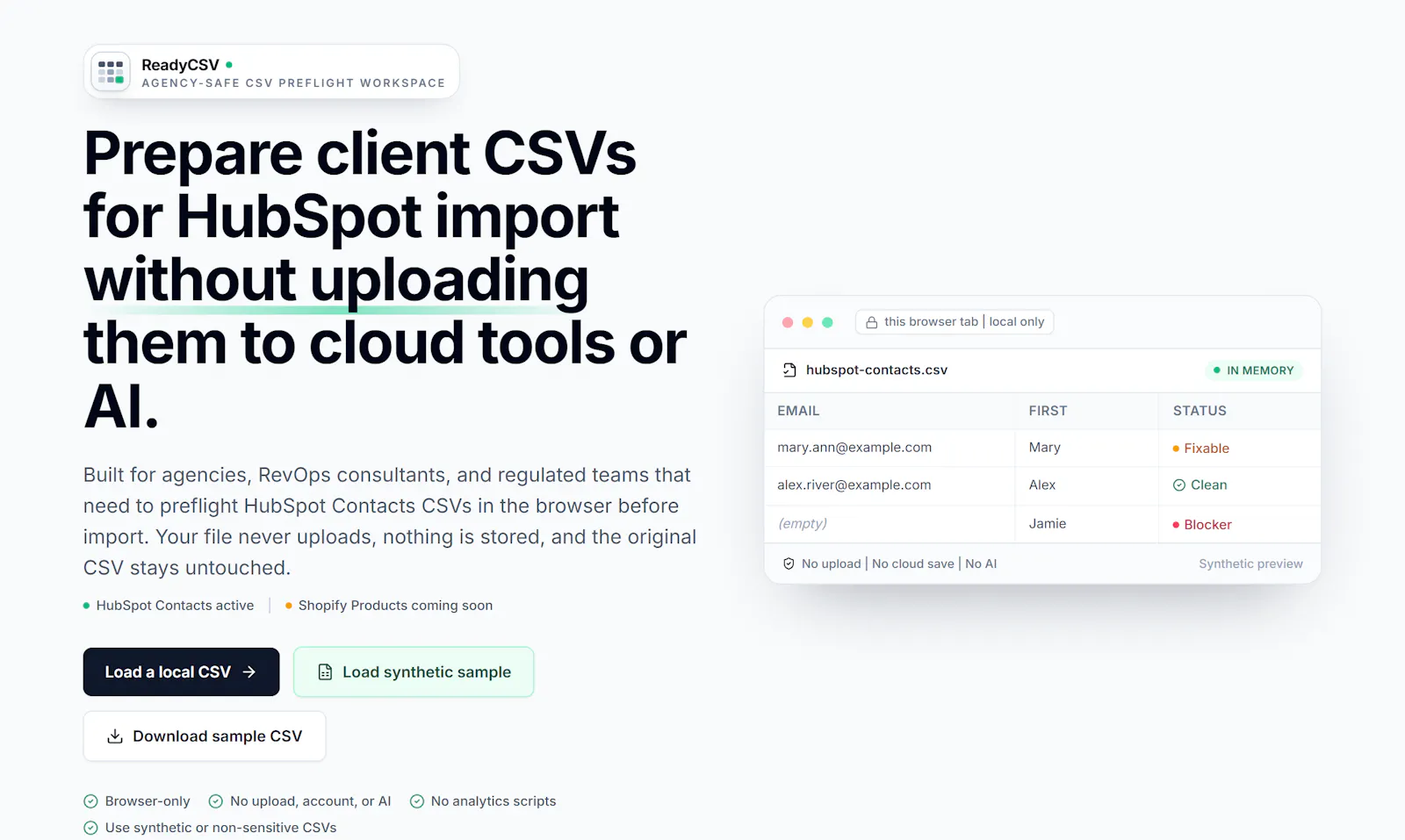 ReadyCSV screenshot 1