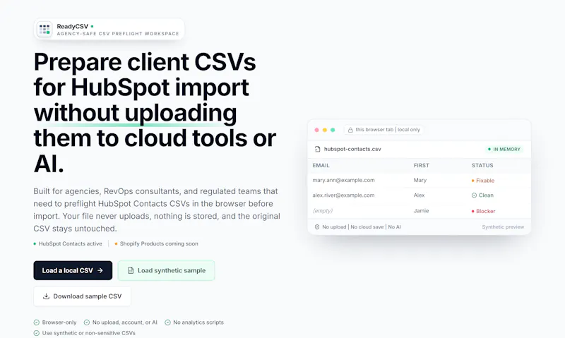 ReadyCSV screenshot 1