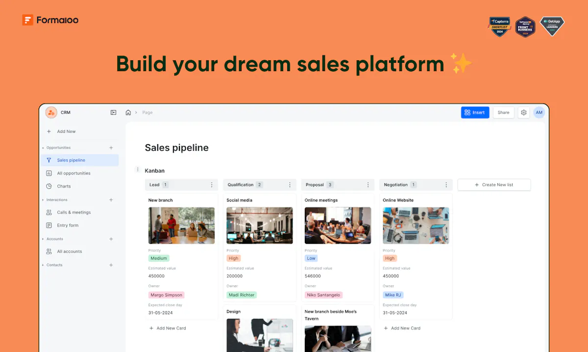 Formaloo custom CRM