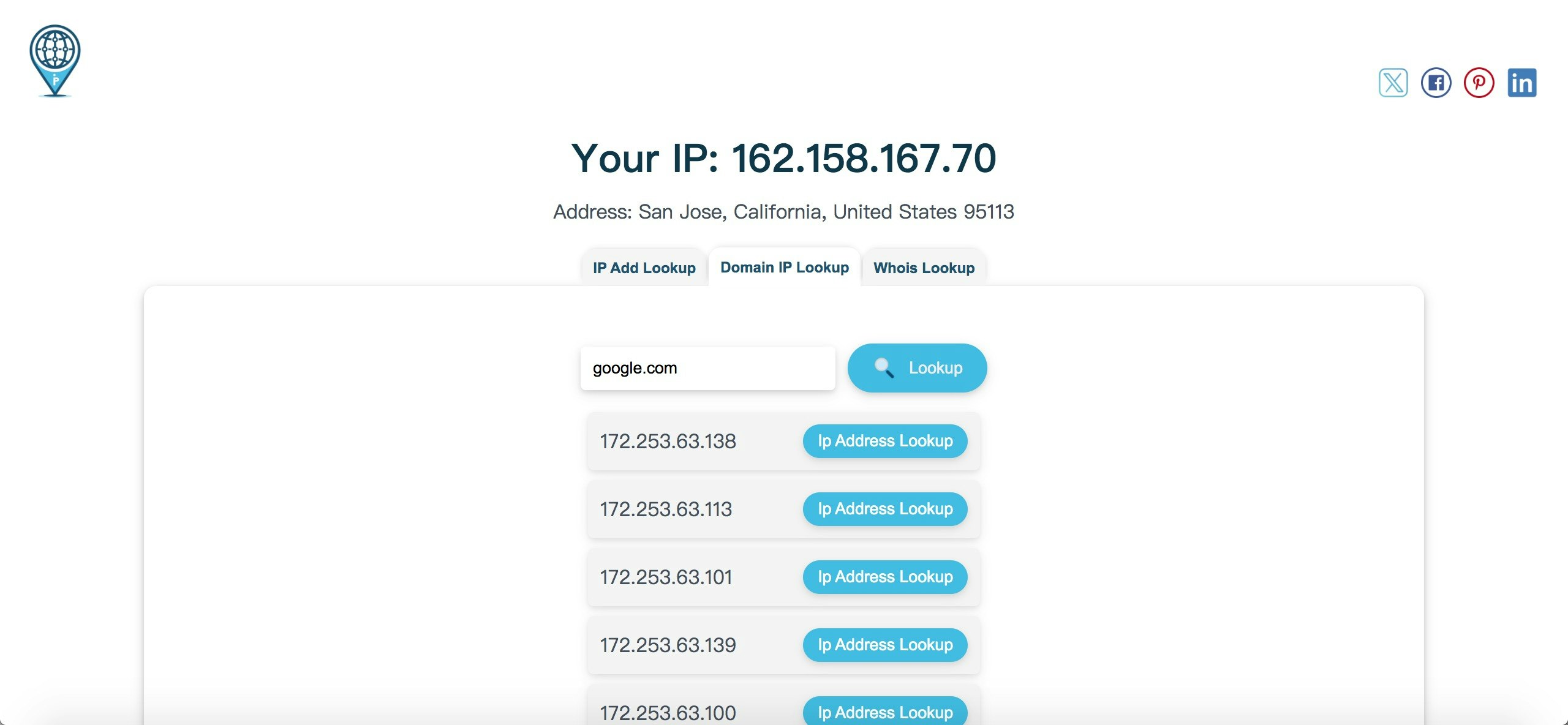 Media Pencarian alamat IP - Alamat IP Percuma, Domain IP dan Whois Lookup Online Alat 4