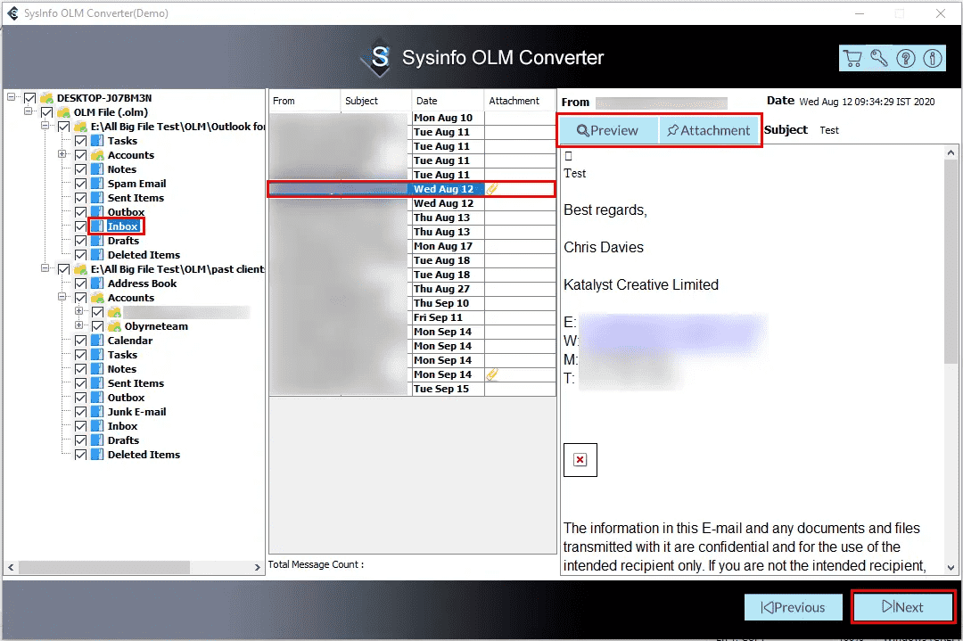 وسائط المصدرين OLM - قم بتنزيل OLM Exporter لتحويل ملفات OLM إلى PST. 2