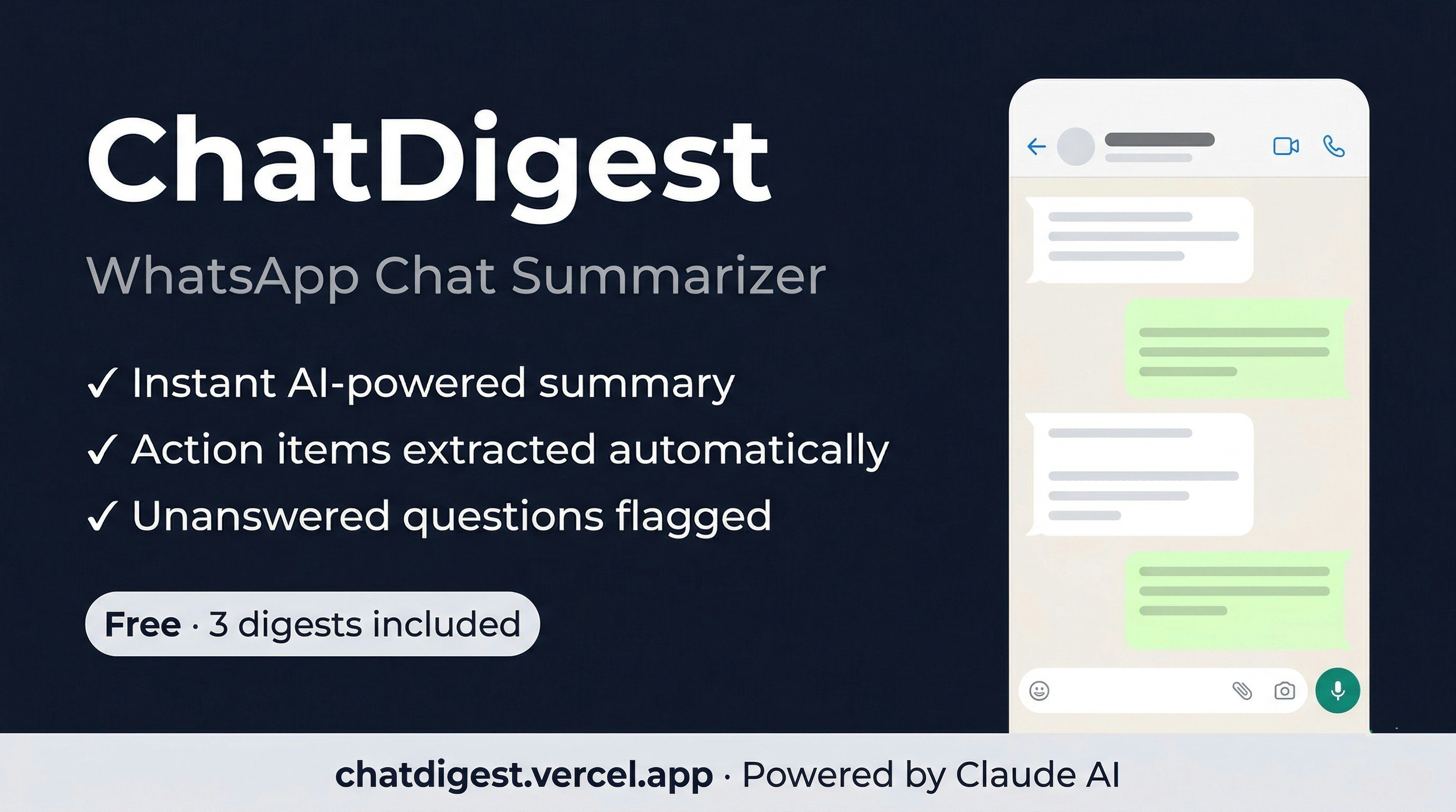 ChatDigest — WhatsApp Chat Summarizer