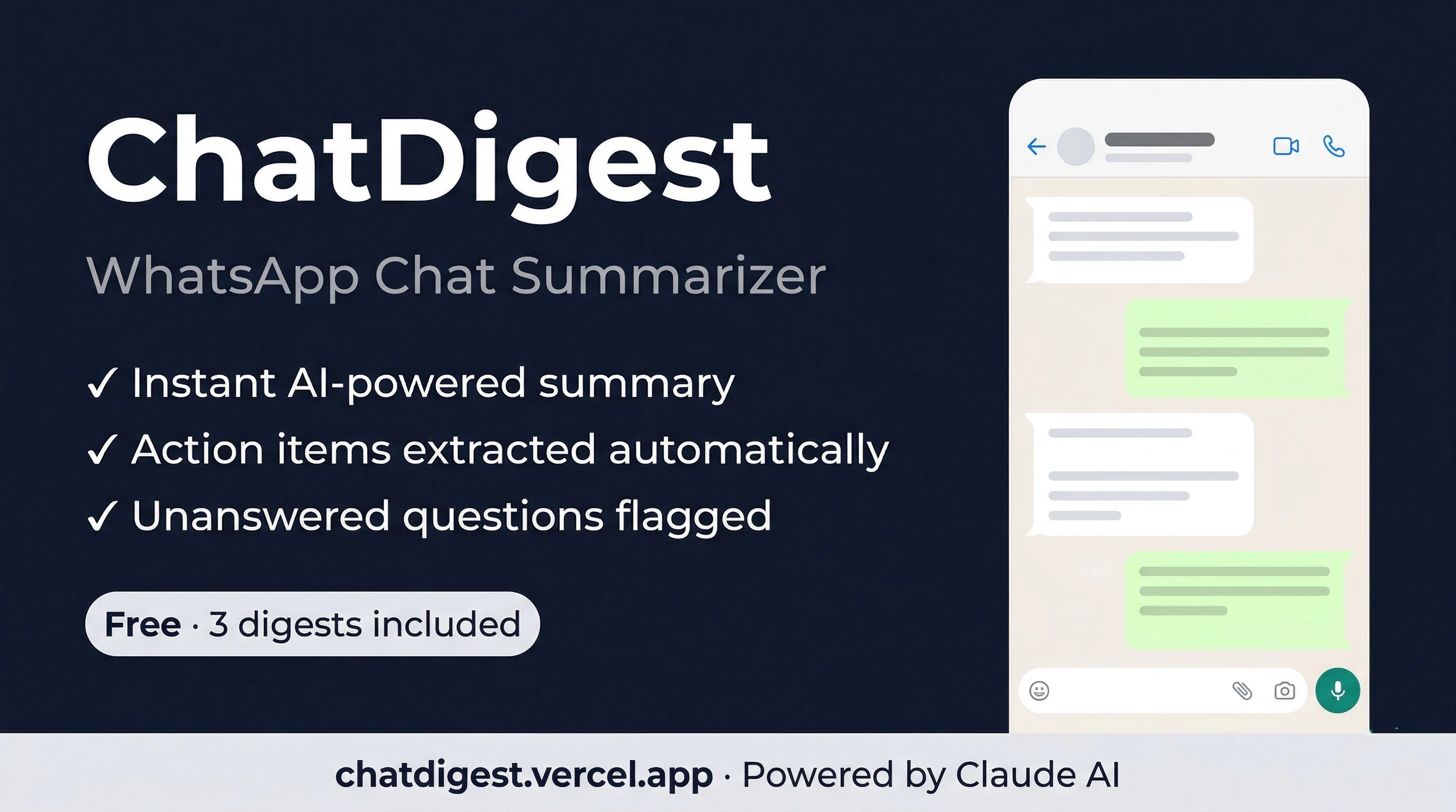 ChatDigest — WhatsApp Chat Summarizer