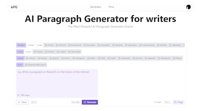 AI Paragraph Generator for writer gallery image