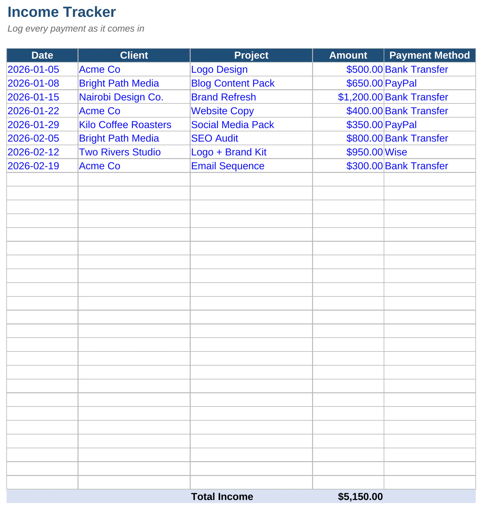 Freelancer Finance Tracker gallery image