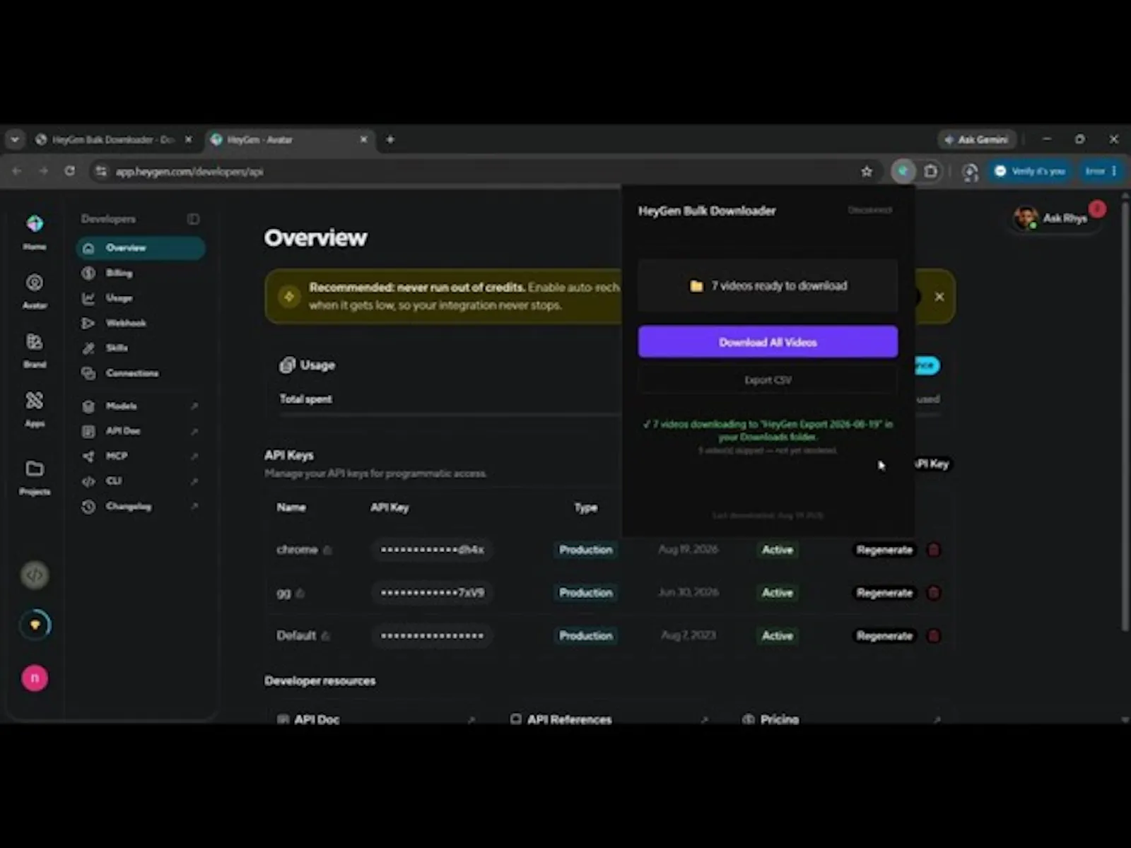 HeyGen Bulk Downloader screenshot 1 (video preview)