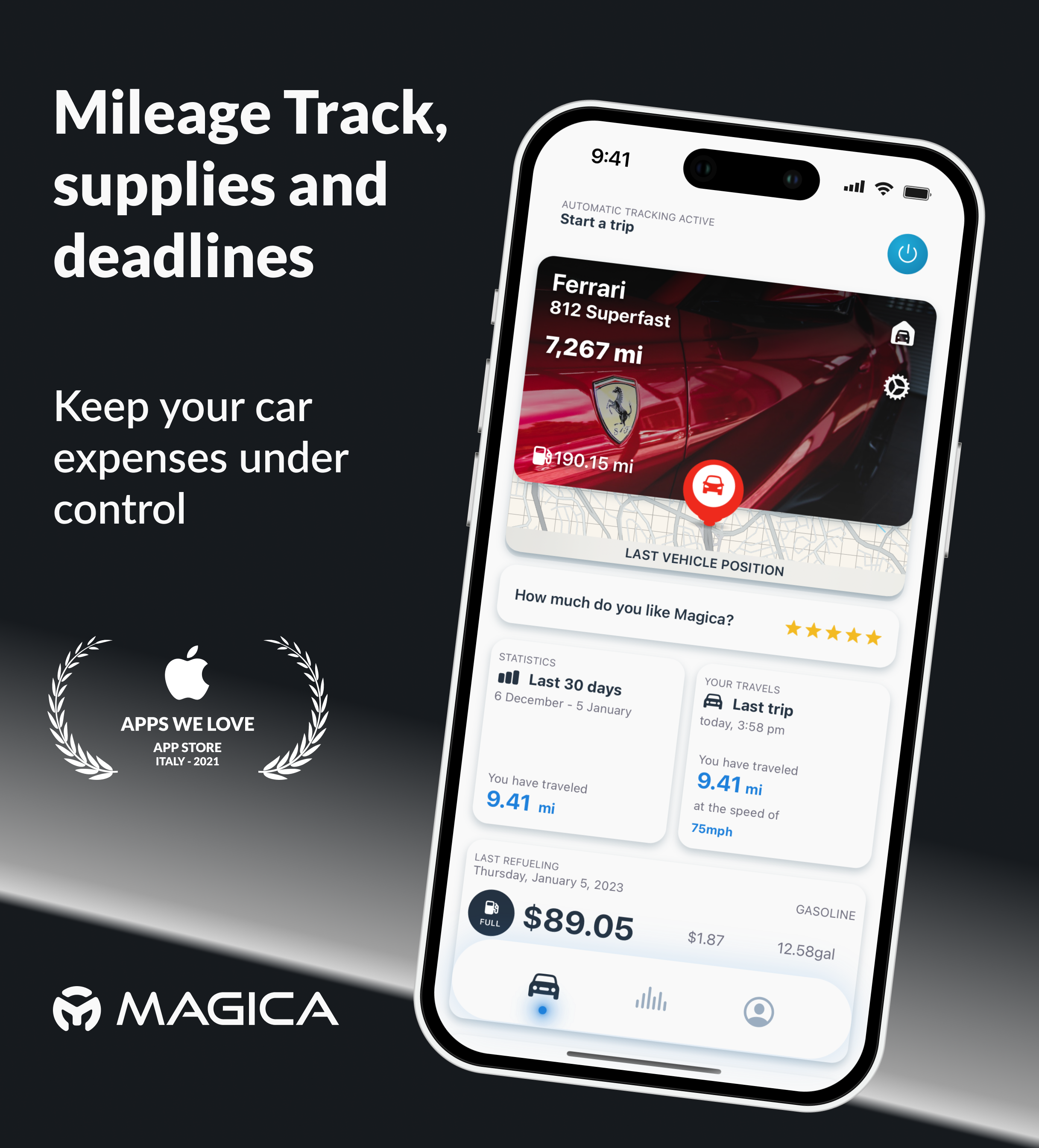 Magica 마일리지 추적기 3.5 - iOS 용 자동 마일리지 추적기 및 로거 미디어 4