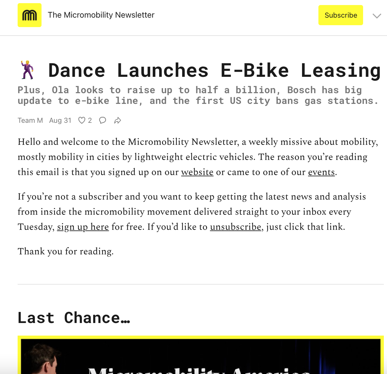 The Micromobility Newsletter gallery image