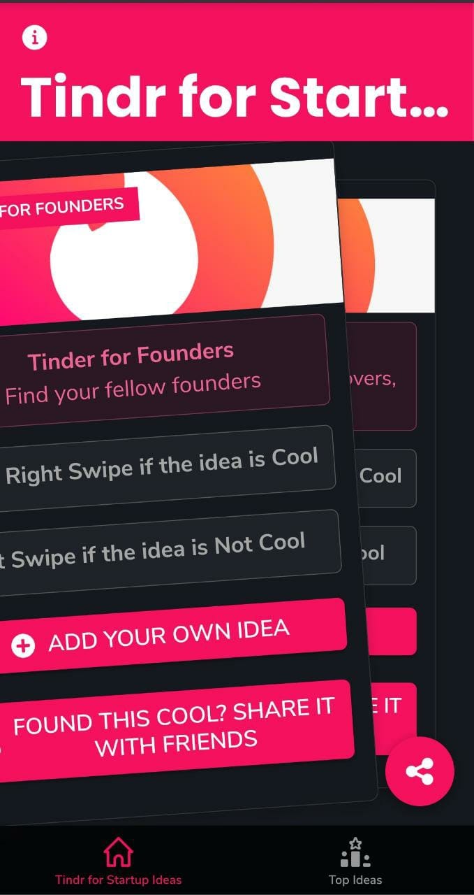 Tinder for Startup Ideas gallery image