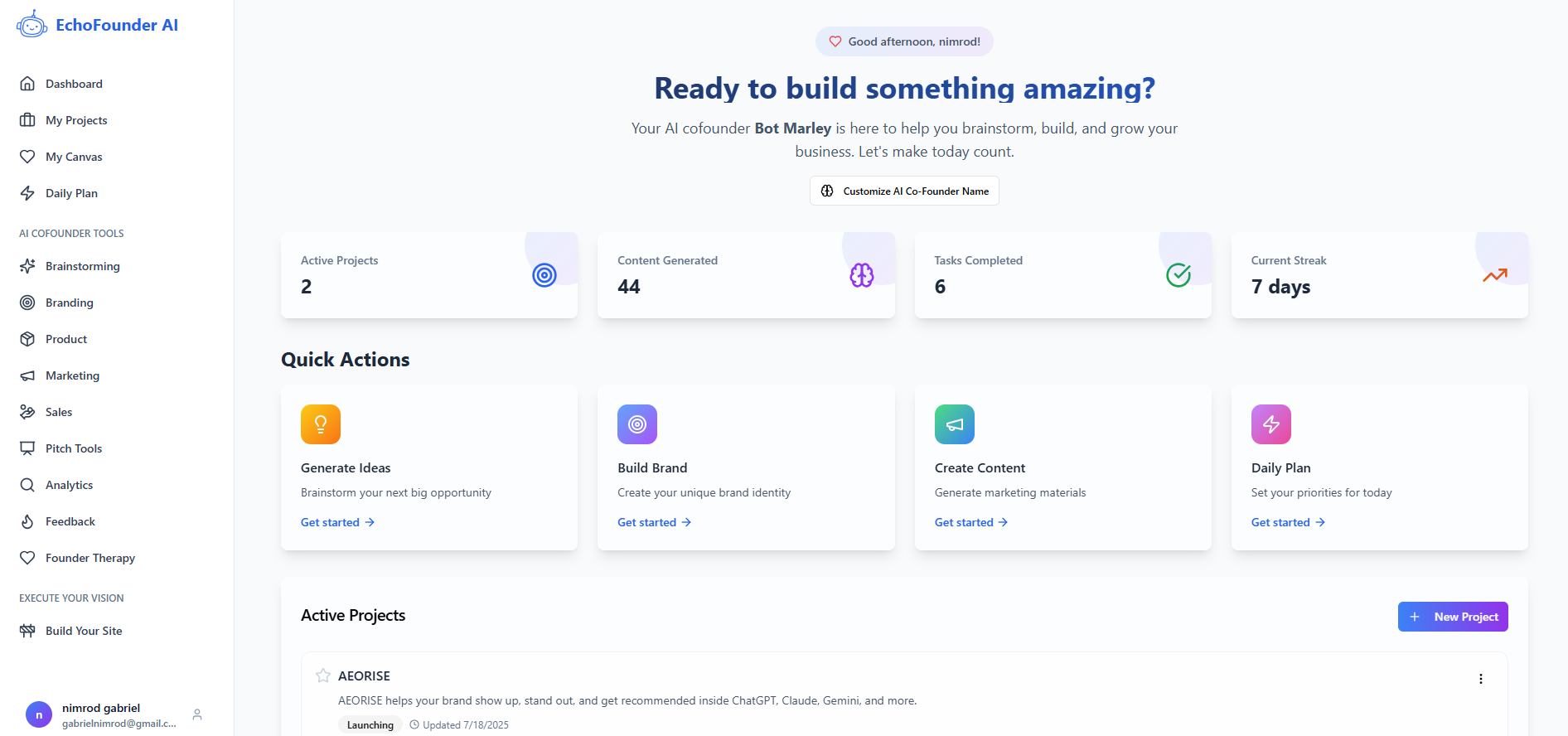 EchoFounder - Your AI Cofounder Works 24/7. Never Sleeps. Takes 0 Equity. media 3