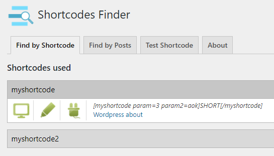 Shortcodes Finder for Wordpress gallery image