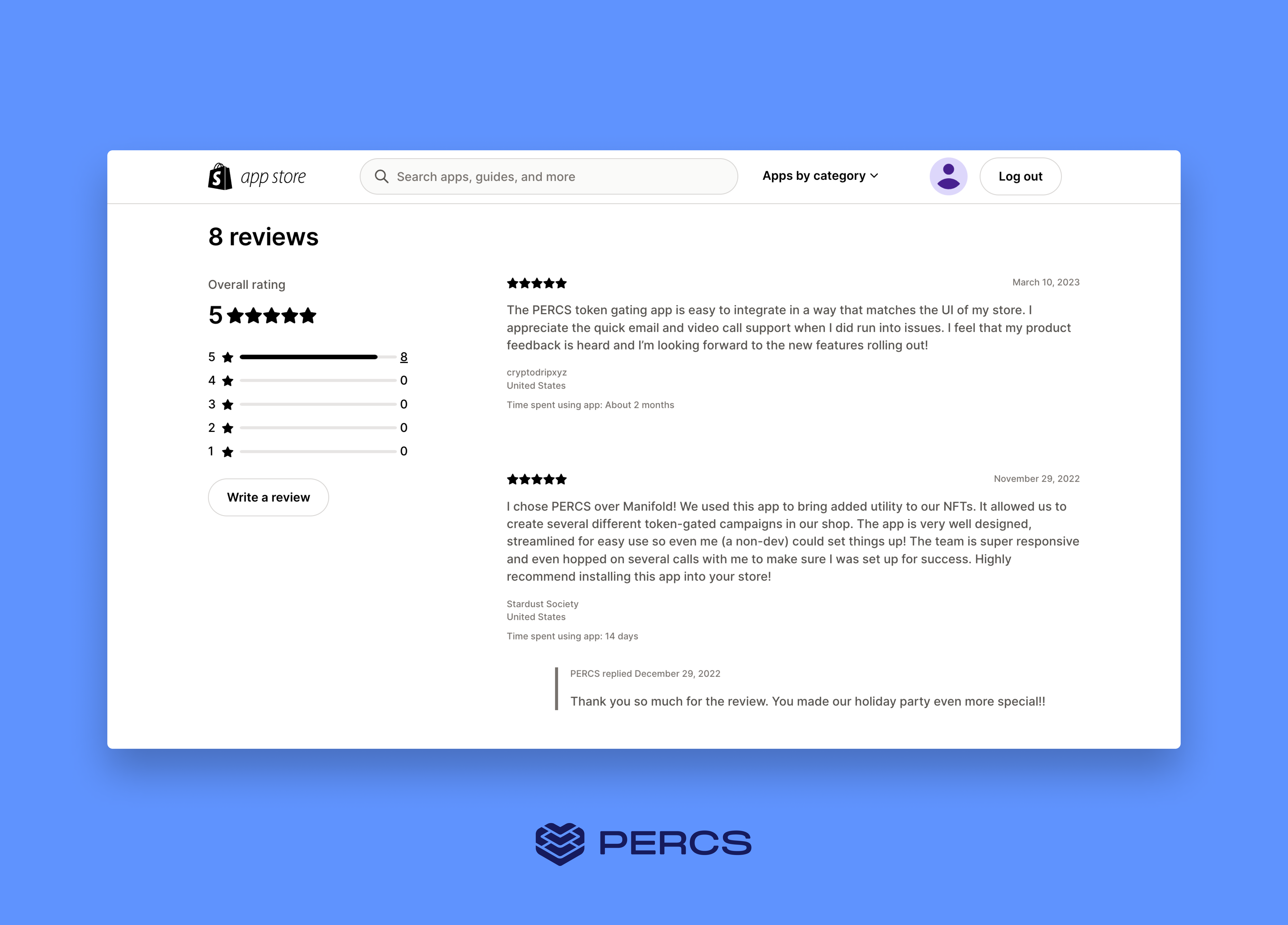 PERCS NFTゲーティング - Shopifyの誠実なブランド向けのデフォルトのトケンギングアプリ。メディア5